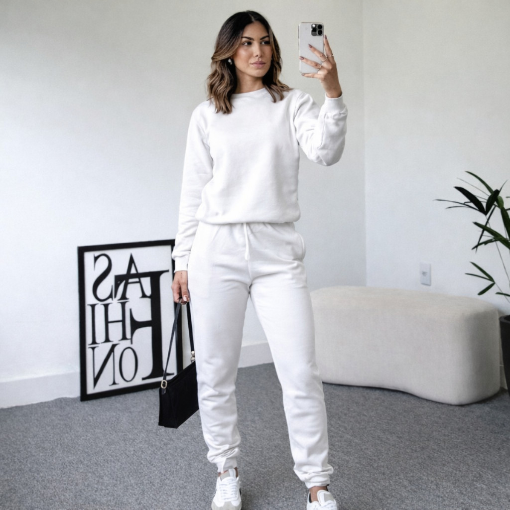 conjunto moletom feminino blusa de frio feminina mais calça moletom feminina conjunto feminino de frio