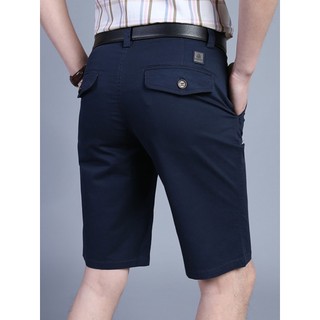 Shorts casuais de meia-idade masculino verão solto meia-idade idosos calças de cinco pontos de algodão puro