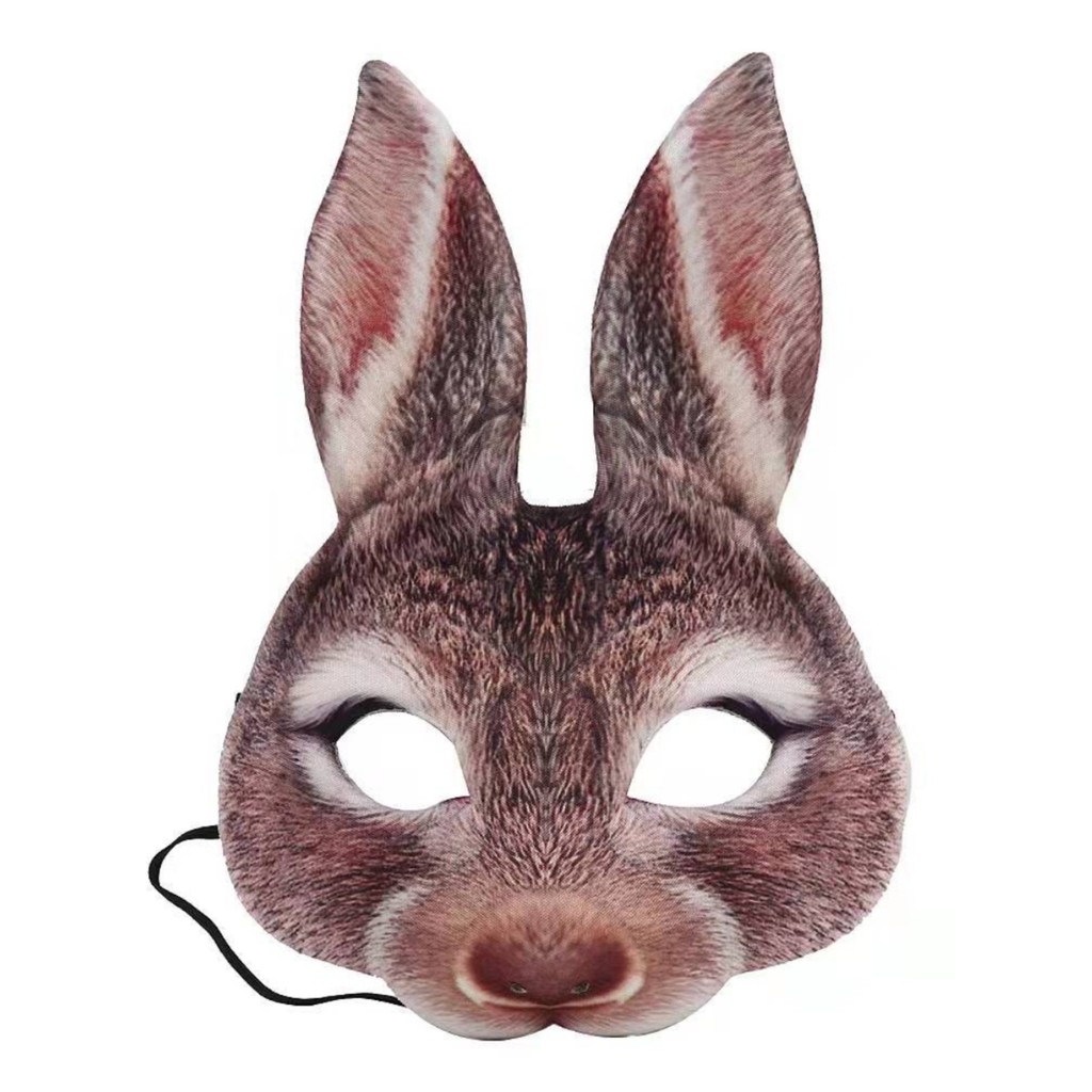 Halloween Animal coelho máscara feminino cos desempenho adereços crianças adulto bola festa meia máscara facial