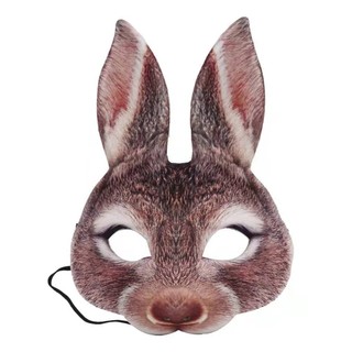 Halloween Animal coelho máscara feminino cos desempenho adereços crianças adulto bola festa meia máscara facial