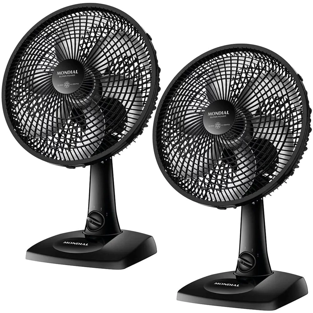 Kit 2 Ventiladores de mesa 30 cm 6 pás com 3 velocidades VSP-30-B Mondial