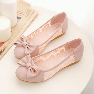 2026 novo estilo primavera verão ervilhas sapatos femininos oco respirável não abafado couro macio sola macia boca rasa 