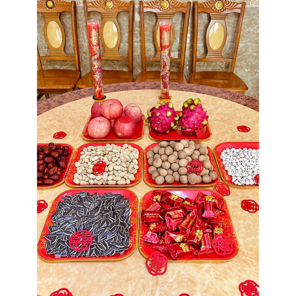 Suprimentos de casamento novo estilo criativo casamento festivo prato de frutas papel descartável prato dourado prato de