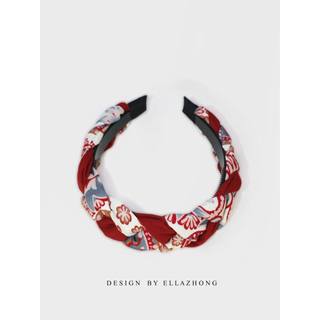 Original não-colisão ~ vinho vermelho férias bandana com dente Anti-deslizamento Retro elegante Hairpin ano novo acessór