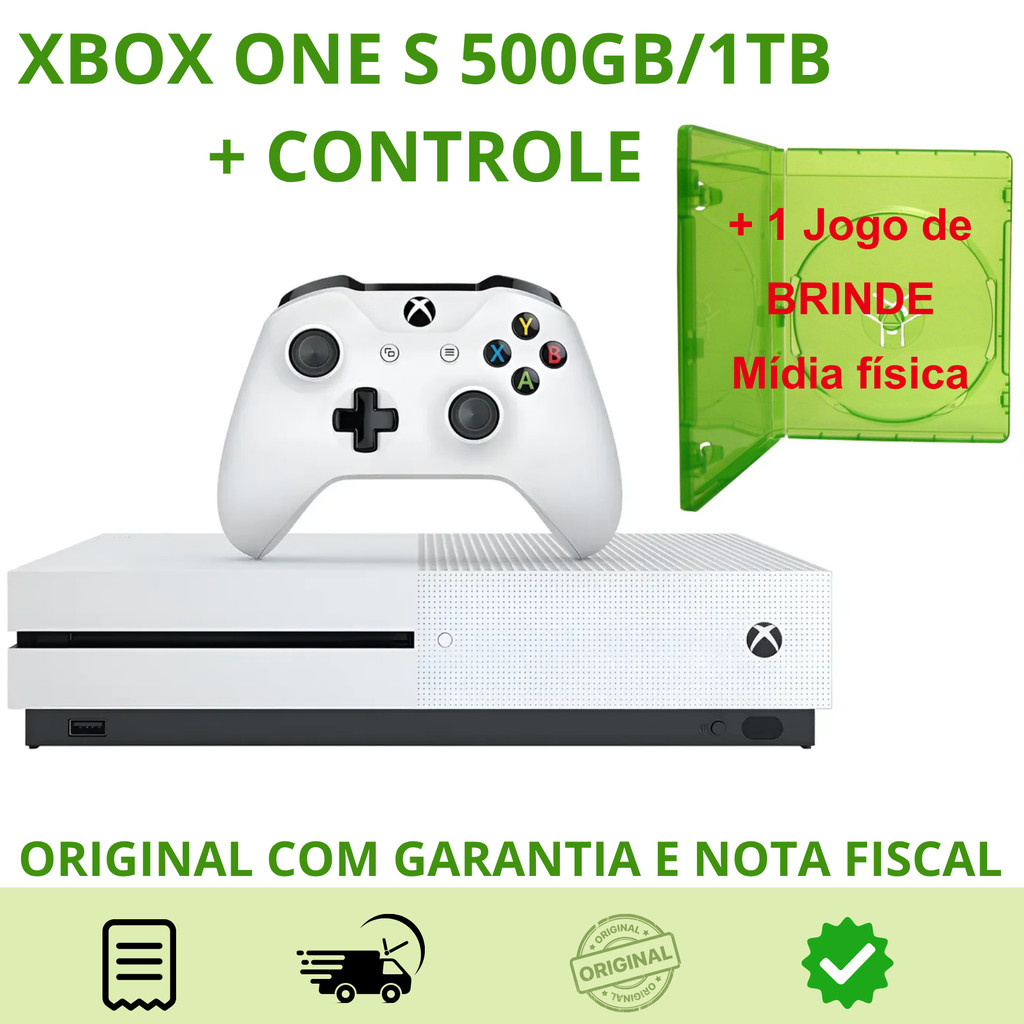 Xbox One S 500GB/1TB Seminovo + Controle Jogo Incluso NF