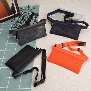 Bolsa de cintura Casual masculina, malha respirável, máquina auditiva, rádio, mensageiro, bolsa de ombro, Mini bolsa par
