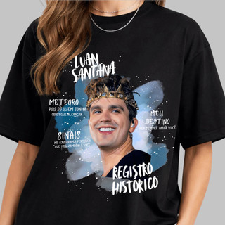 Camiseta Exclusiva Luan Santana Unissex |  P ao G3 Plus Size |  Registro Histórico Luan 100% Algodão