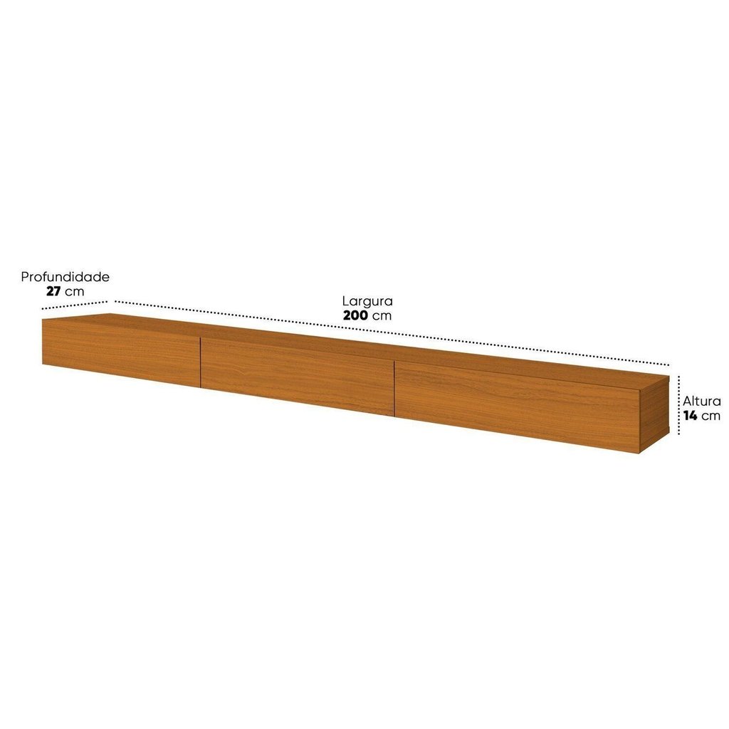 Rack Suspenso para TV até 75 Polegadas 100% MDF 200cm Cedro · foto 2