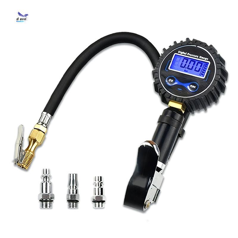 Medidor Digital De Pressão De Pneus 0-200PSI Com Interface Ue JP US De Alta Qualidade Display LCD Para Reparo
