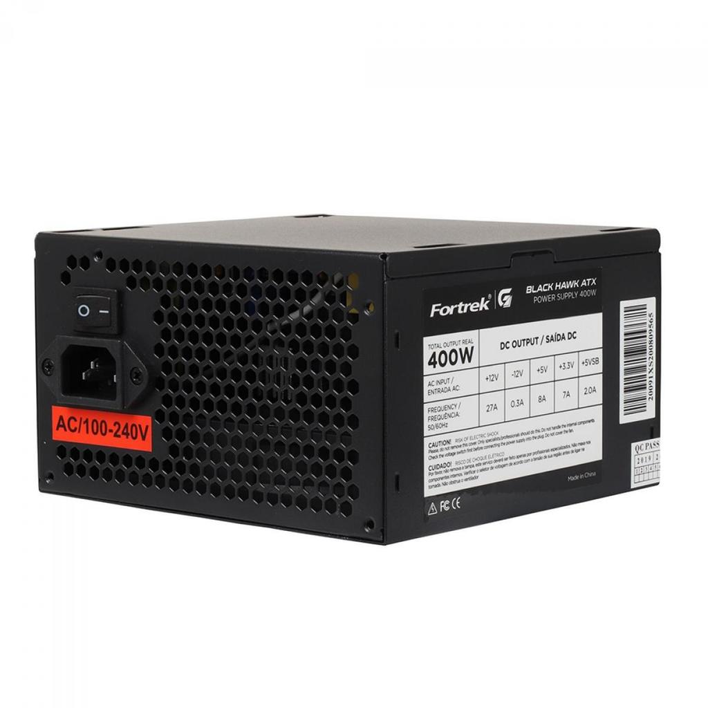Fonte Fortrek Black Hawk, 400W, 80 Plus White, PFC Ativo, 70458