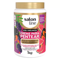 Creme Para Pentear Salon Line Uva + Melancia Óleo de Tratamento Extraordinário 1kg