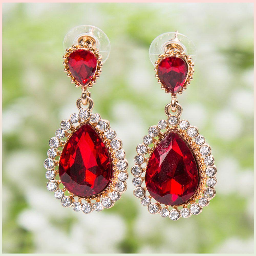 ME Brincos De Gota D'água Rhinestones Multicolor Retro Longo Feminino