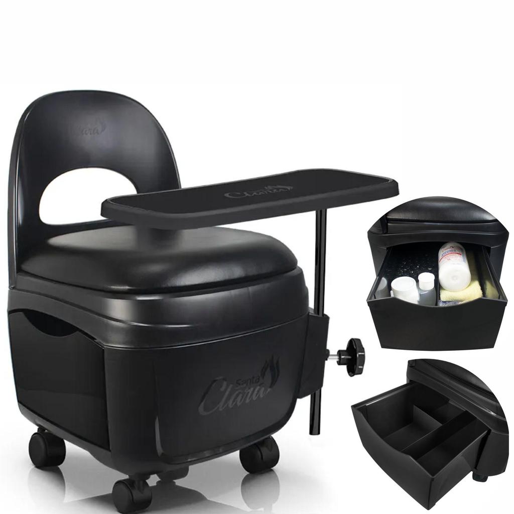 Cirandinha Cadeira Preta Diva Para Manicure Pedicure