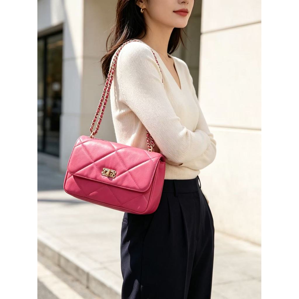 Bolsa Feminina Transversal Matelassê Corrente Bolsa Ombro Pequena Elegante