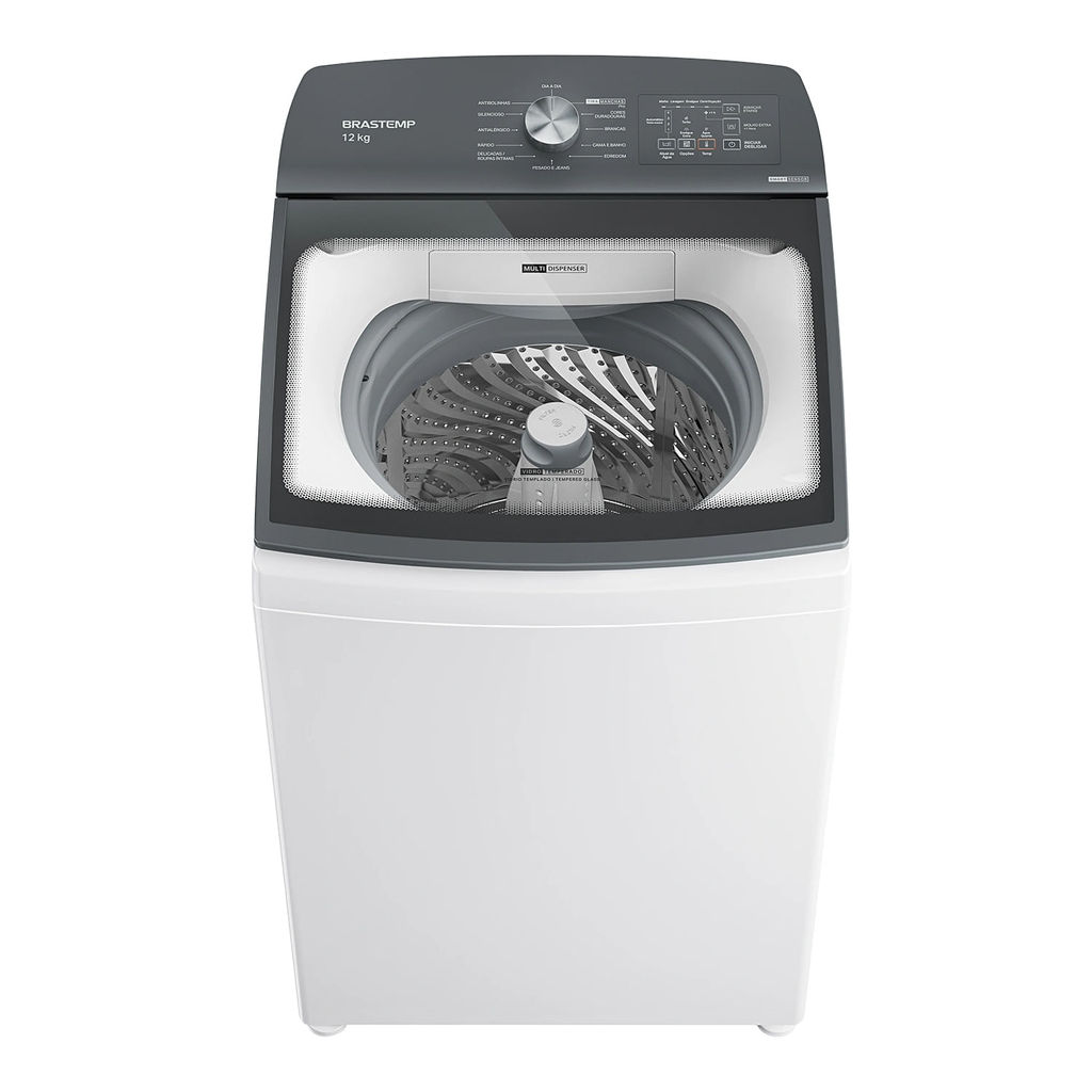 Máquina de Lavar Brastemp 12Kg Branca Água Quente com Ciclo Tira Manchas Pro e Smart Sensor - BWR12BB