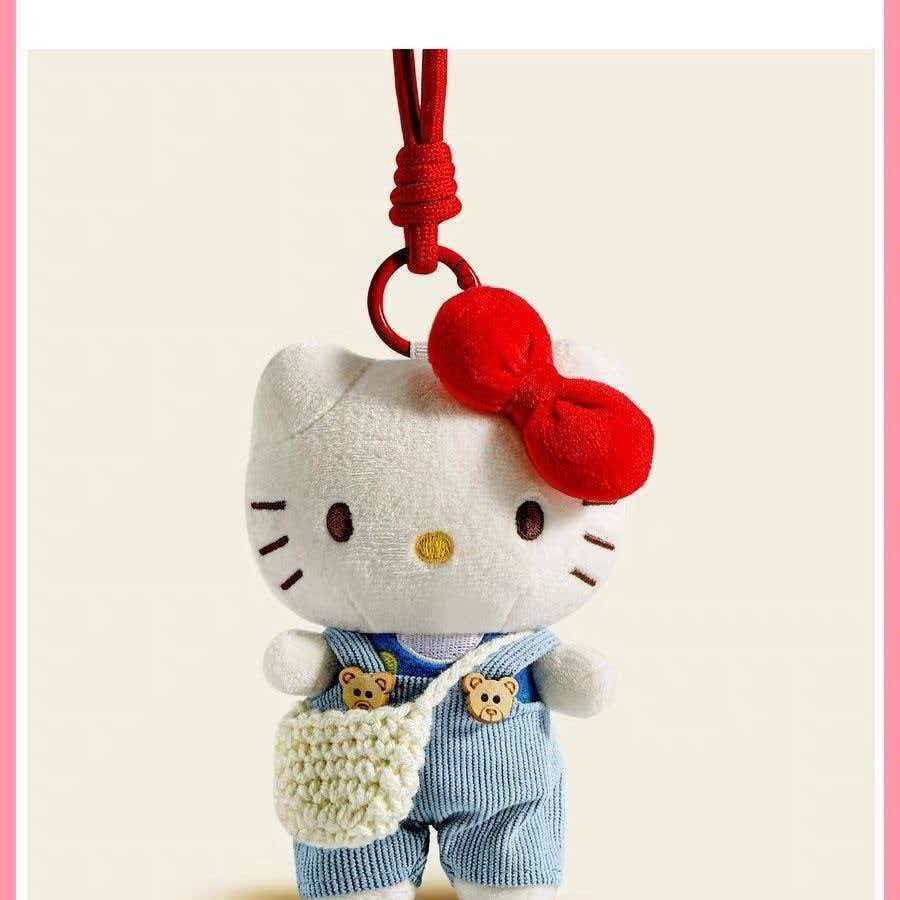 Chaveiro de pelúcia, boneco de pelúcia, chaveiro de boneca Hello Kitty, enfeite para mochila