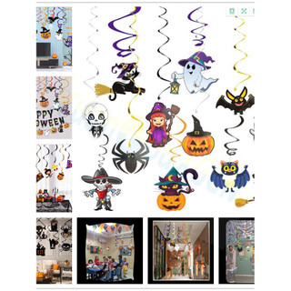 Halloween enfeites de páscoa bruxa aranha abóbora fantasma espiral ornamentos Shopping festa DIY ornamentos