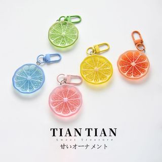 Criativo ins fruta laranja limão jóias chaveiro luminoso divertido ornamentos estudante mochila zíper pingente
