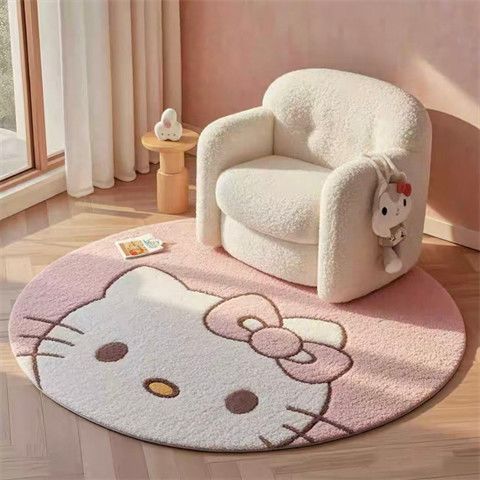 [Novo produto] tapete redondo desenho animado decoração fofa quarto cabeceira tapete doméstico crianças área de leitura 