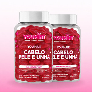 Kit 2 Potes | Gummy Cabelo, Pele e Unha | Sabor Tutti Frutti | 120 un.