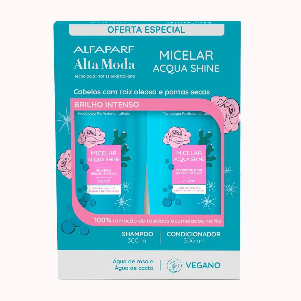 Kit Shampoo 300Ml + Condicionador 300Ml Micelar Acqua Shine Alfaparf Alta Moda