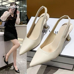 (Lovito x Ana) Elegante Salto Liso Salto Simples Para Mulheres LFA46166