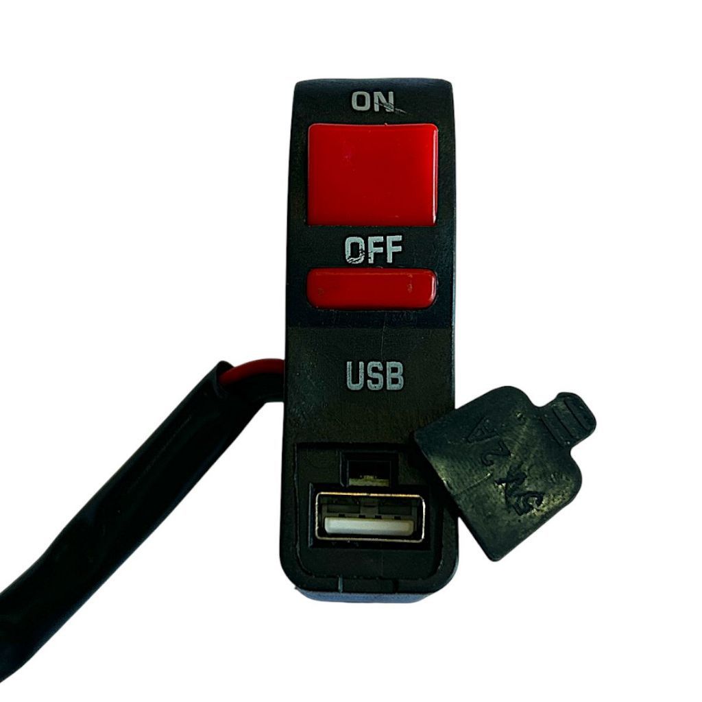 Interruptor Botão Com Entrada USB Moto Motocicleta Universal Completo — imagem 2 de 2