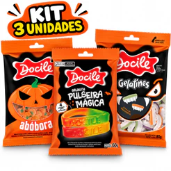Kit Com 3 Balas Sabores Halloween Docile