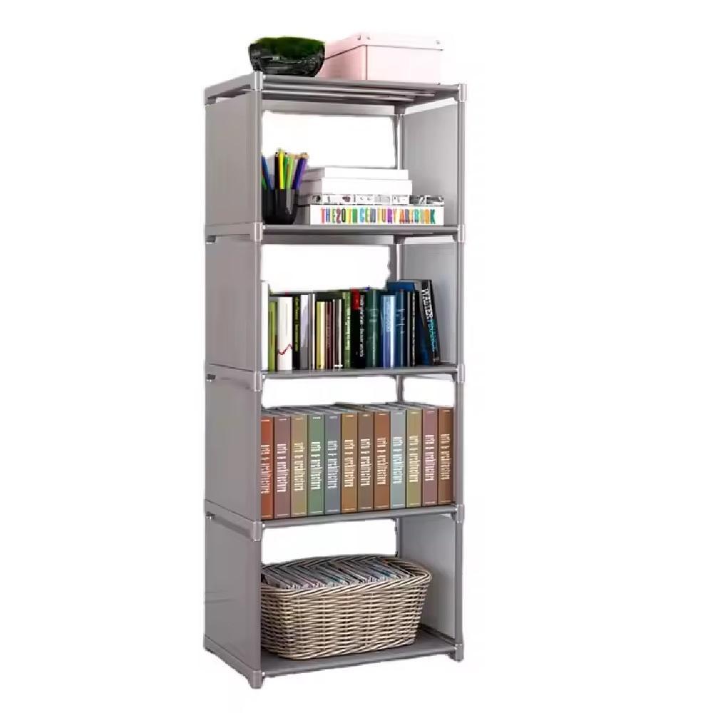 Estante Armário Modular 5 Prateleiras Multiuso Cinza Sapateira Livreiro Organizador Quarto E Lavanderia 105x38cm