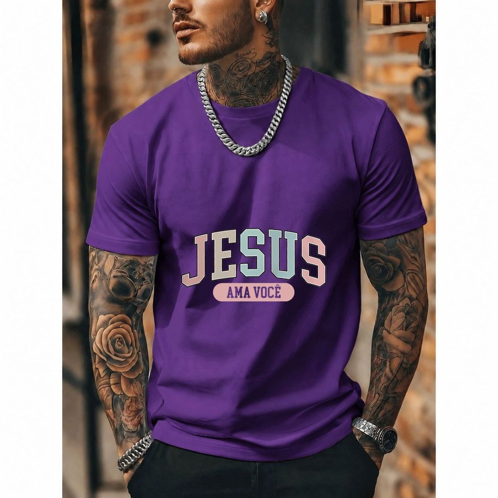 [Premium Algodão Puro]CA Camiseta Oversized Streetwear Masculina e Feminina,estampa Jesus, Estilo Casual, 100% Algodão, 