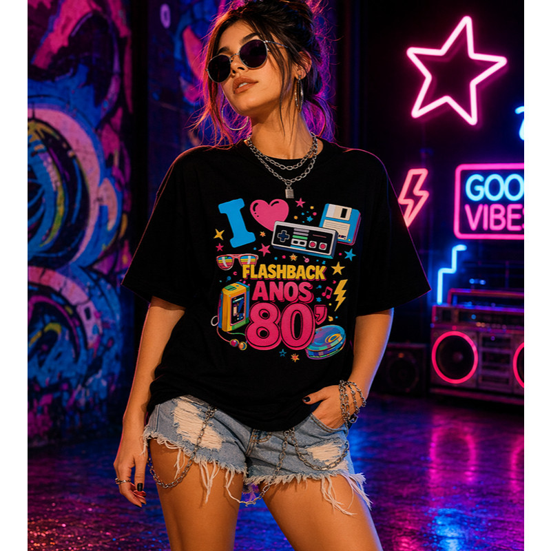 [Camiseta Premium em Algodão Puro]LA  Camiseta Retrô Flashback Anos 80 | Reviva a Melhor Época