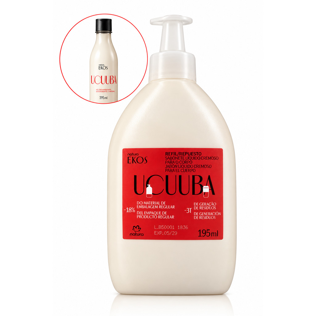 Refil Sabonete Líquido Cremoso Corporal Natura Ekos Ucuuba 195 ml