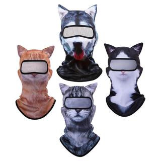 3D Gato Cão Esqui Balaclava Sheisty Máscara Facial Com Orelhas Bonito Animal De Para Festa De Halloween Atividades Ao Ar