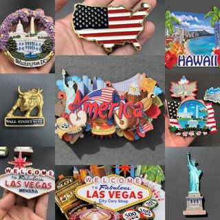 Adesivos de geladeira americanos Ímãs Lembranças turísticas Estátua da Liberdade Nova York Los Angeles San Francisco Haw