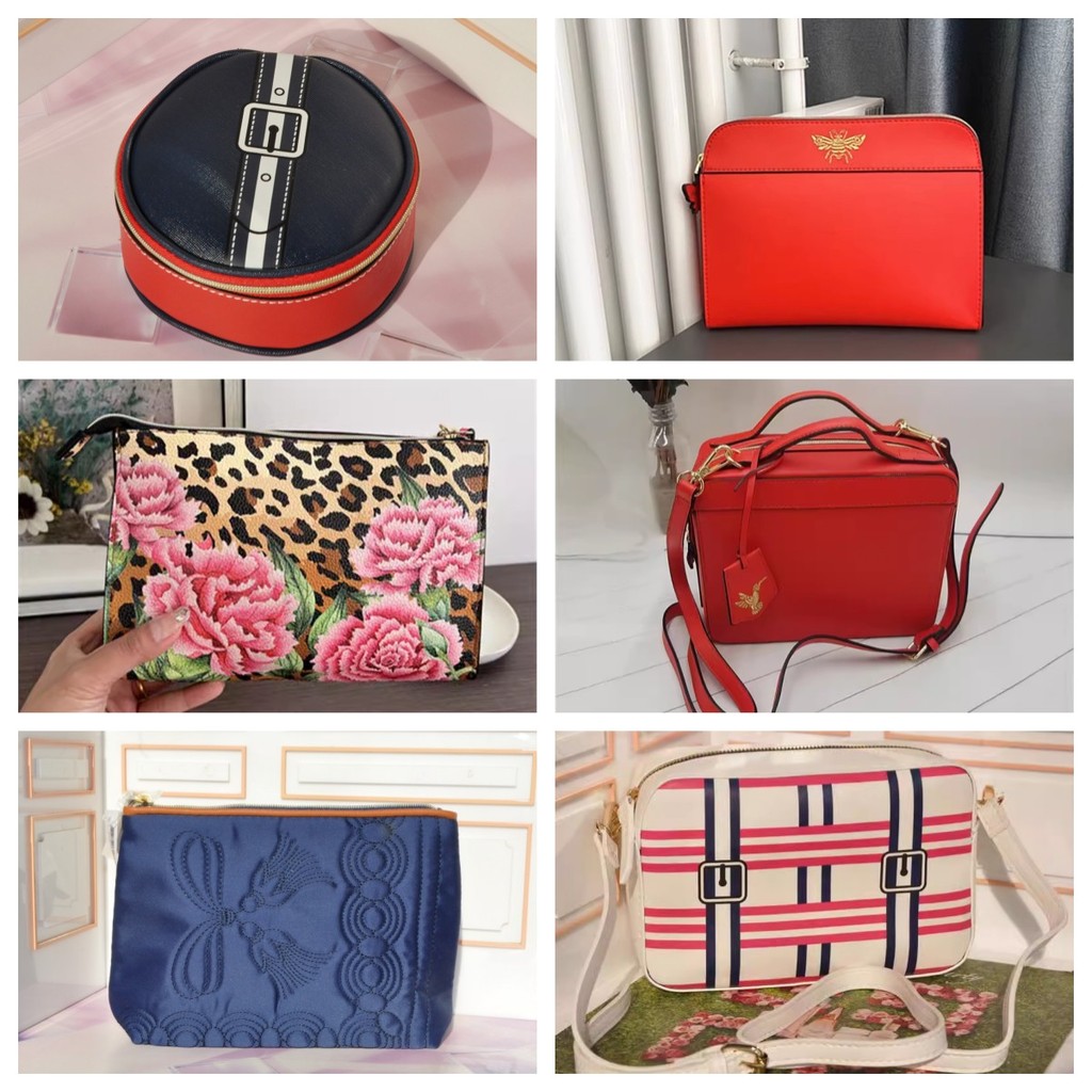 Estee Lauder Estojo cosmético vermelho Bolsa de cosméticos azul Bolsa de ombro de abelha Bolsa Fashion