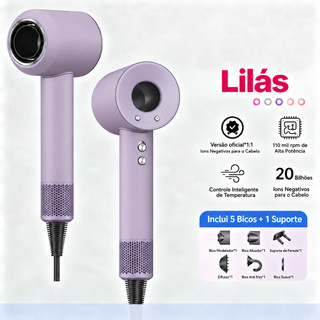 Secador de Cabelo Iônico Secagem Rápida Ar Quente/Frio  com 5 bocais 110V/220V