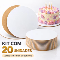 Cake Board MDF kit 15+20+25+30+35cm kit 20 unidades cada tamanho Mdf 3mm Confeitaria