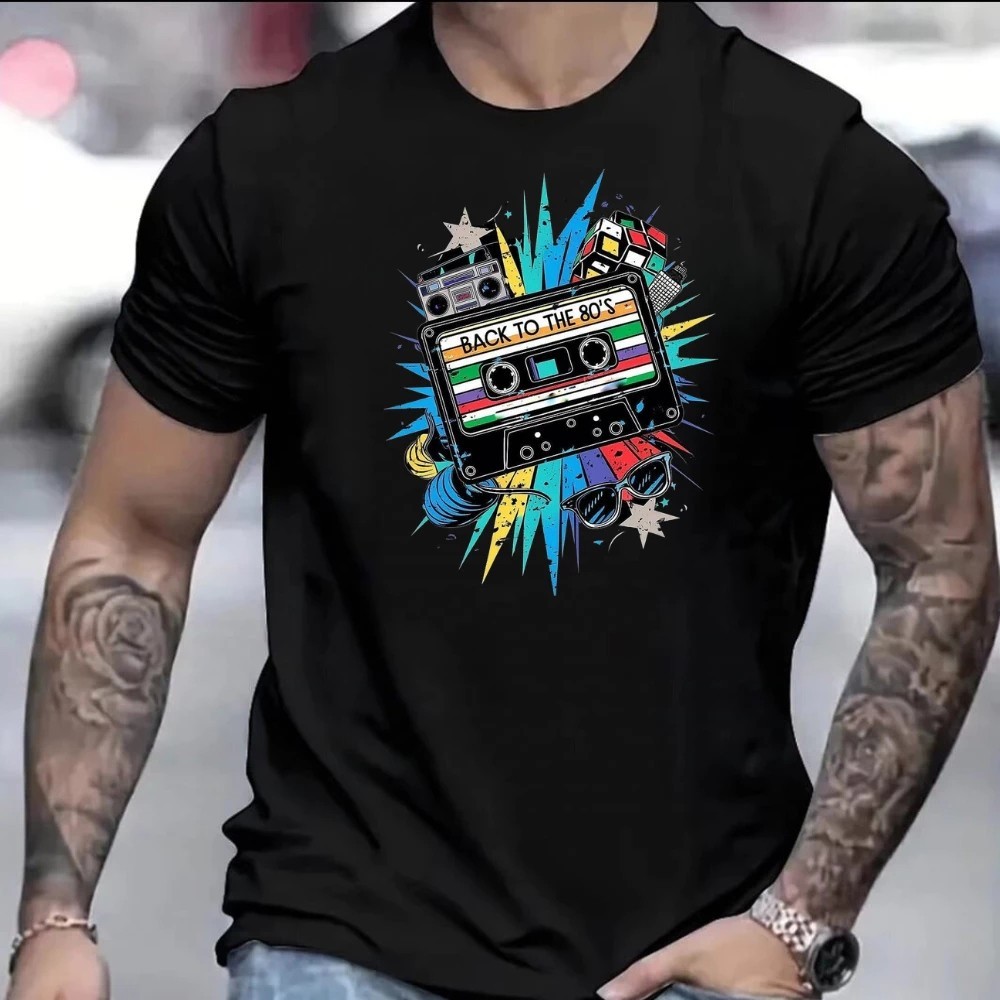 Camiseta Básica Estampada Back The 80's Anos 80 Unissex Exclusivo 100% Algodão Lançamento 2025 Plus Size Oversized