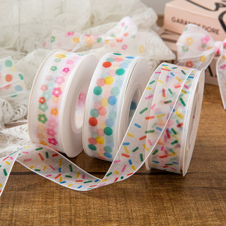 Fita De Bolinhas Arco-Íris De 2.5 * 22 M , Embalagem De Bolo , Caixa De Presente De Desenho Animado Decoração Infantil