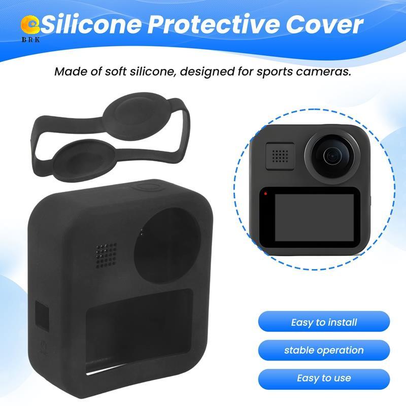 Capa Protetora De Silicone Para Câmera Esportiva MAX 360 , Peças De Lente De Cúpula Profissional (Preta)