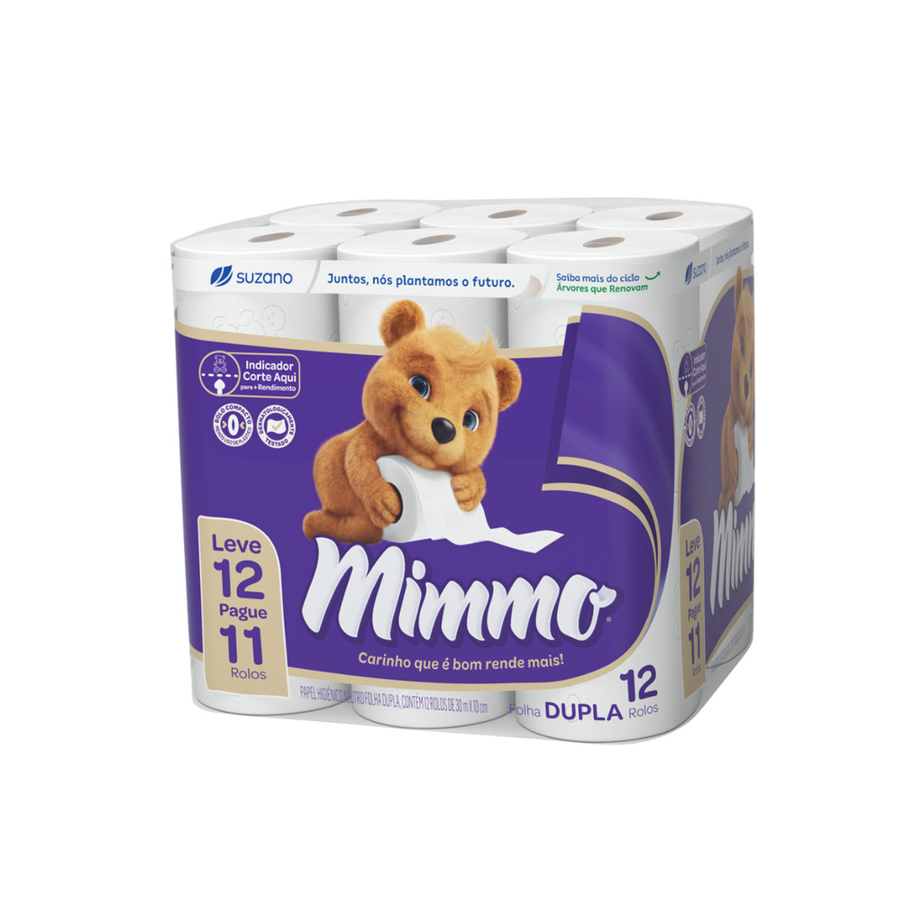 Papel Higiênico Folha Dupla 30m Leve 12 Pague 11 Mimmo