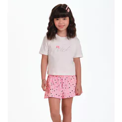 Conjunto Blusa com Shorts Menina Trick Nick Rosa