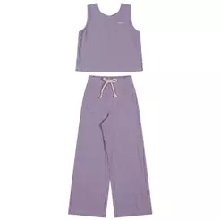 Conjunto Curto Infantil Menina Listras Colorittá Lilás
