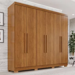 Guarda-Roupa Casal 6 Portas 2 Gavetas com Pés França Cinamomo Cinamomo