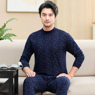 Roupas de outono para idosos de meia-idade Calças compridas masculinas de algodão puro estilo fino conjunto de roupa ínt