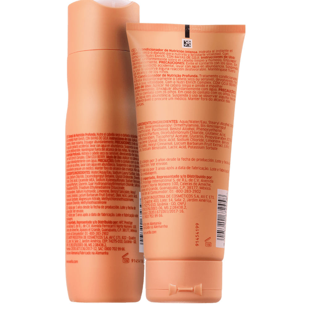 Kit Shampoo 250ml E Condicionador 200ml Wella Invigo Nutri Enrich · foto 2