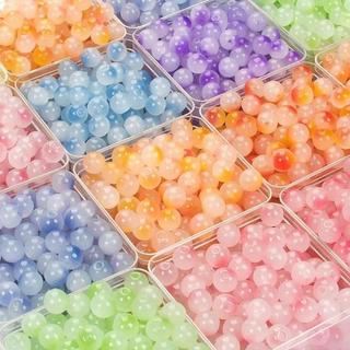 6/8MM contas de vidro gradiente de duas cores contas redondas contas soltas pulseira artesanal acessórios diy colar jóia