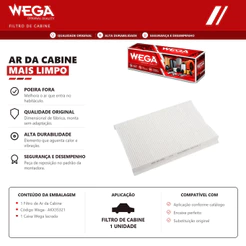 Filtro Do Ar condicionado cabine Fiat IDEA PALIO SIENA STRADA STARK– Wega AKX35321