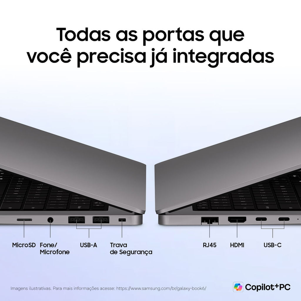 Notebook Samsung Galaxy Book6 14" Copilot+ PC, Windows 11 Home, Ultra 7, 32GB, 1TB SSD, 1.43 kg — imagem 2 de 2