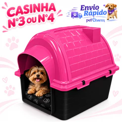 Casa Casinha De Cachorro N4 ou N3 Para Cachorro Pequeno E Médio Porte Com Caminha De Cachorro